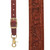 Hand Tooled 1.5-Inch Western Leather Acorn Suspenders in Brown - Front View