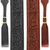 Hand Tooled 1.5-Inch Western Leather Acorn Suspenders - BELT LOOP - Black & Brown