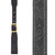 Hand Tooled 1.5-Inch Western Leather Southwest Suspenders in Black - Front View