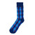 Men's Blue Squares Grid Lines Crew Socks