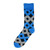 Men's Blue Gray Black Fun Shapes Crew Socks