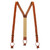 TAN Handwoven Braided Leather Suspenders - 1 Inch Wide Button