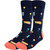 Men's Navy Blue Crew Socks with Amusement Park Balloons and Trains Print – Fun Novelty Design