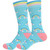 Joyful Blue Smiley Rainbow Crew Socks for Men