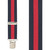 Navy Red Stripped X-Back Suspenders - 1 1/2" Width, 48" Length
