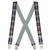 Gray Plaid X-Back Suspenders - 1 1/2" Width, 48" Length
