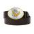 German Silver Eagle Emblem Belt Buckle - Black/Brown
