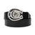 Silver & Abalone Horseshoe Emblem Silver Belt Buckle - Black/Brown