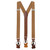 Men's Solid Fabric Suspenders Braces with Convertible Leather Ends and Clips Y-Back - Copper Sundial