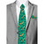 Men's Happy Saint Patrick's Day Four-Leaf Clover Hearts Pattern Pocket Square - Green
