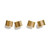 Set of 4 Men's Rectangular Ribbed Tuxedo Studs - Gold