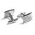 Pair of Men's Rectangular Ribbed Metal Cufflinks - Gold