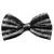 Men's Music Notation Pattern Novelty Pre-Tied Adjustable Banded Bow Tie - Black White