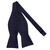 Men's Silk Blend Solid Color Traditional Freestyle Self-Tie Bow Tie - Navy Blue