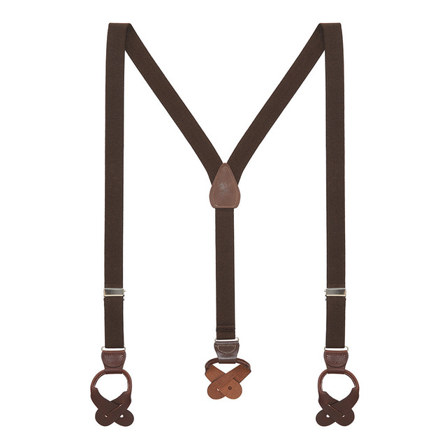 YBack Brown Button Suspenders SuspenderStore?????í