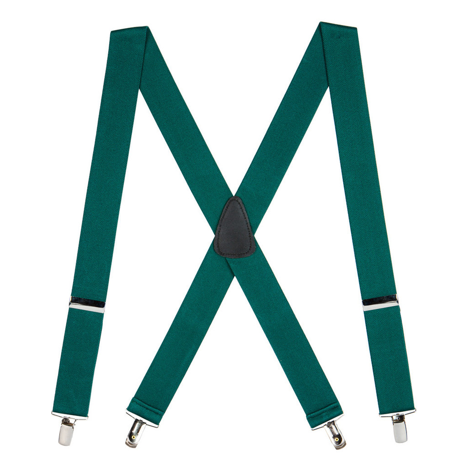 GREEN Clip Suspenders - 1.5 Inch Wide | SuspenderStore