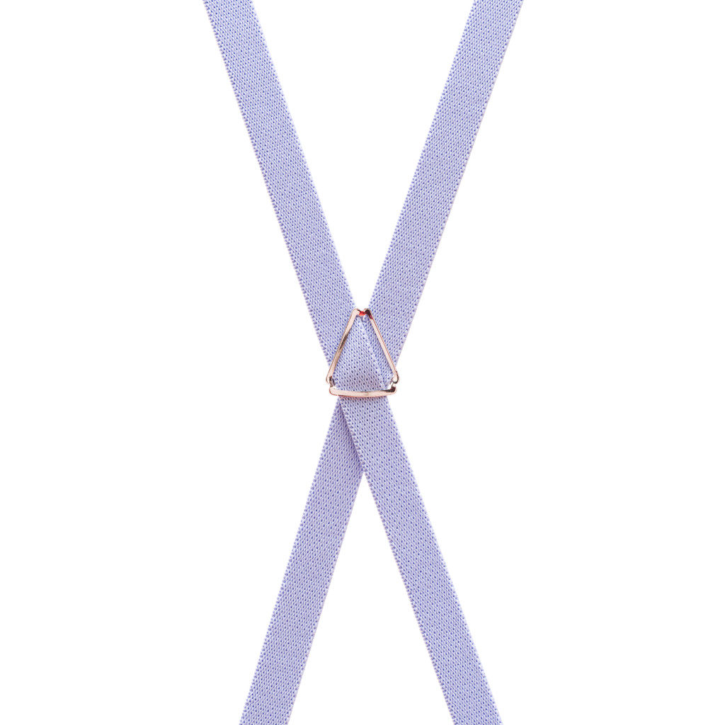 1/2 Inch Wide Skinny Suspenders in Lilac - Rear View