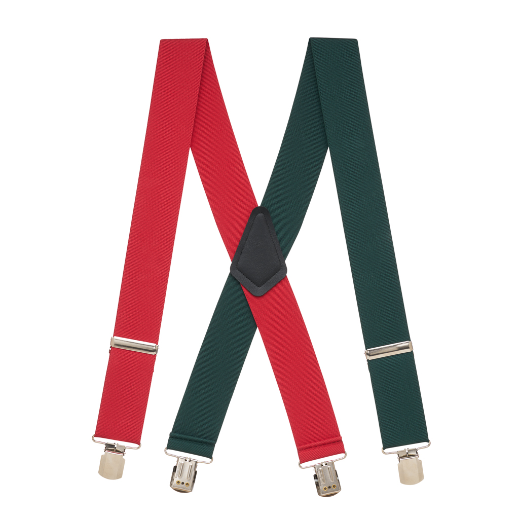 Red & Green Suspenders - Full View