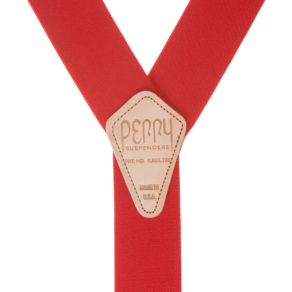 Perry Suspenders - Rear View - Red 1.5-Inch Wide Elastic