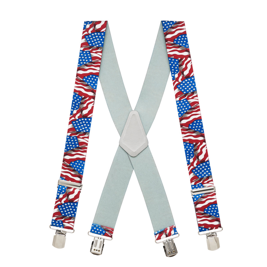 American Flag Suspenders - Full View