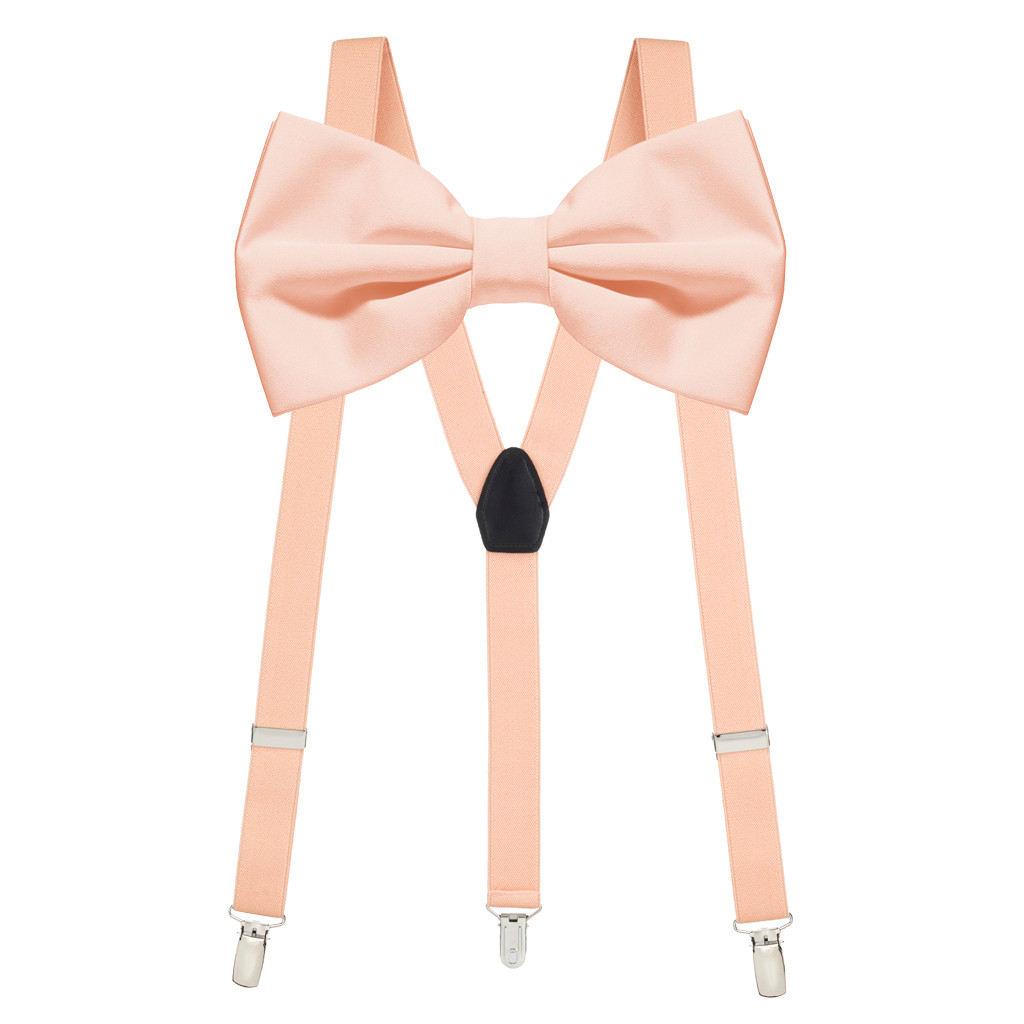 Suspender and Bow Tie Set - PEACH | SuspenderStore