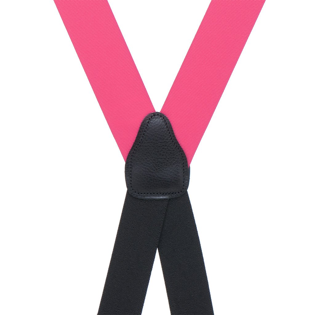 Grosgrain Clip Suspenders - Dark Pink Rear View