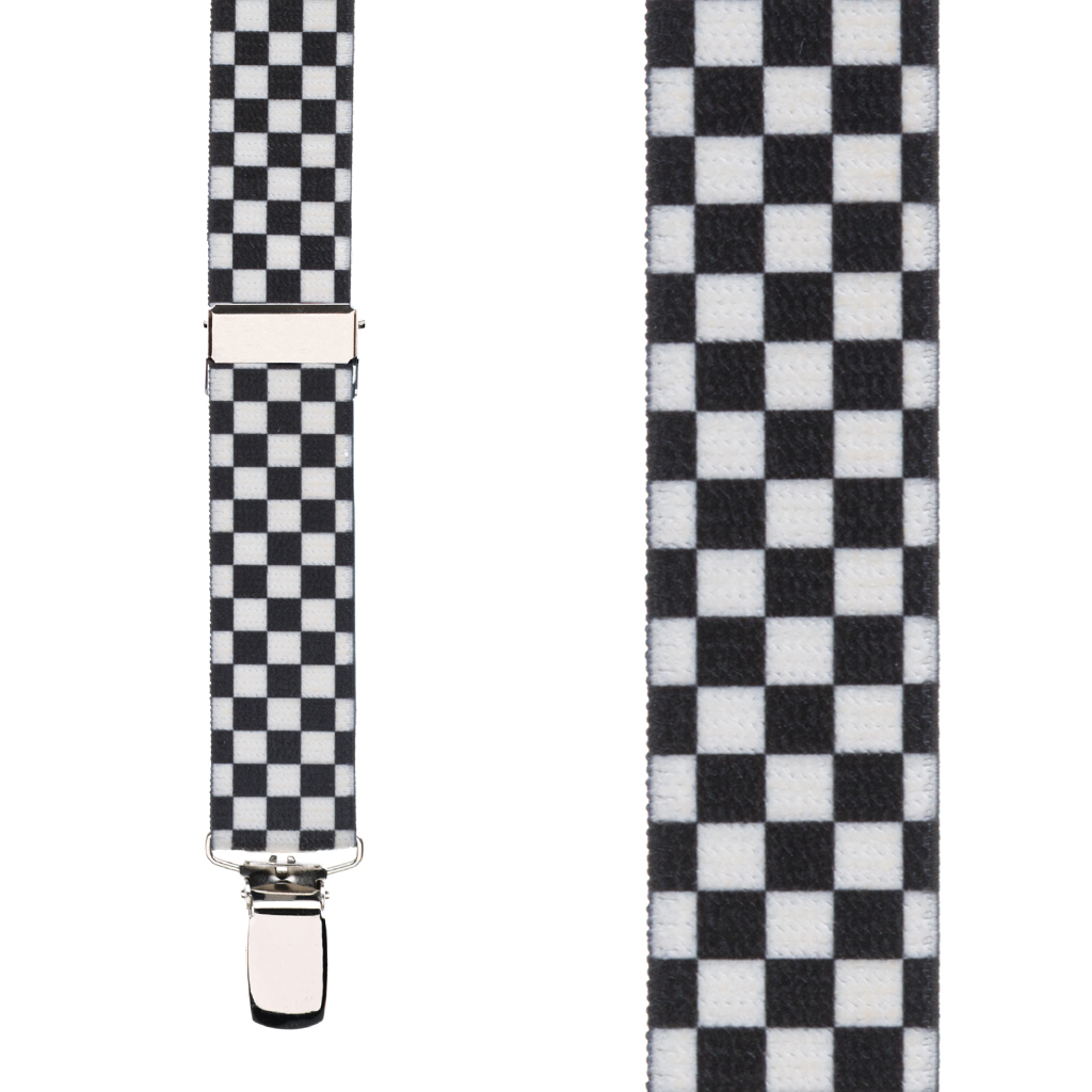 Checkered Suspenders for Kids - Front View