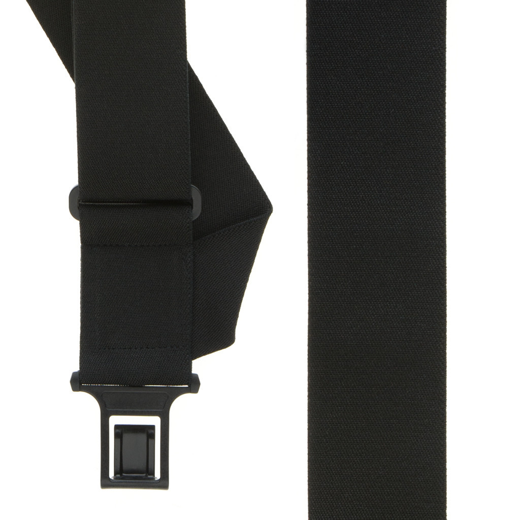 Perry Side Clip Suspenders in Black - Front View