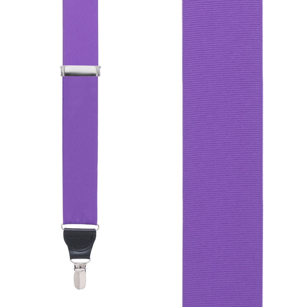 Grosgrain Clip Suspenders in Purple - Front View