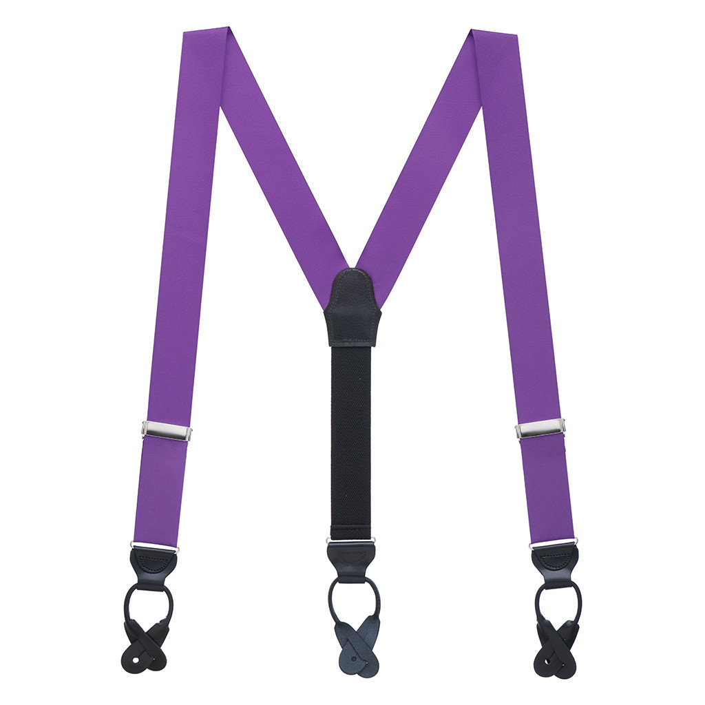 Grosgrain Clip Suspenders in Purple - Full View