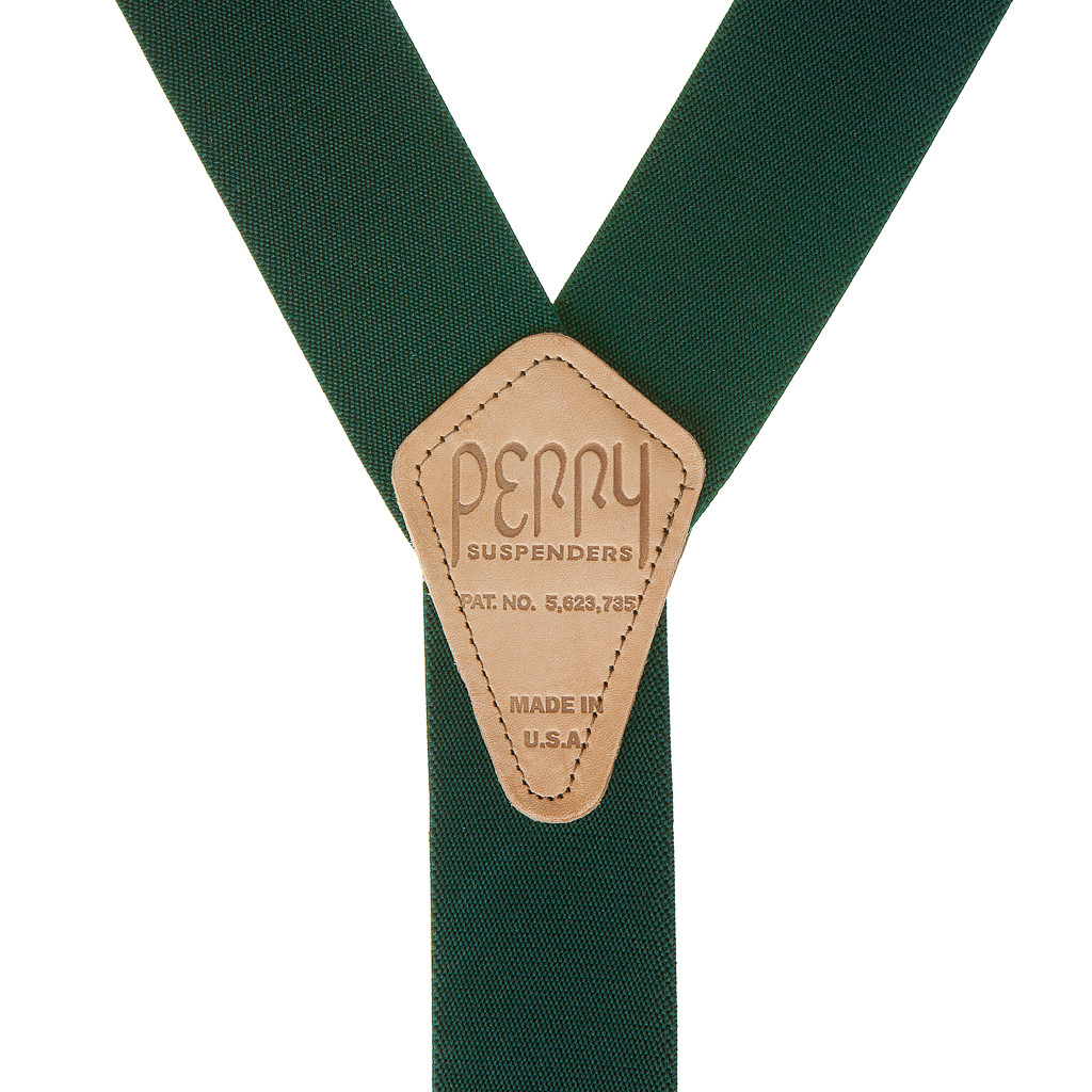 Perry Suspenders in Green - Rear View