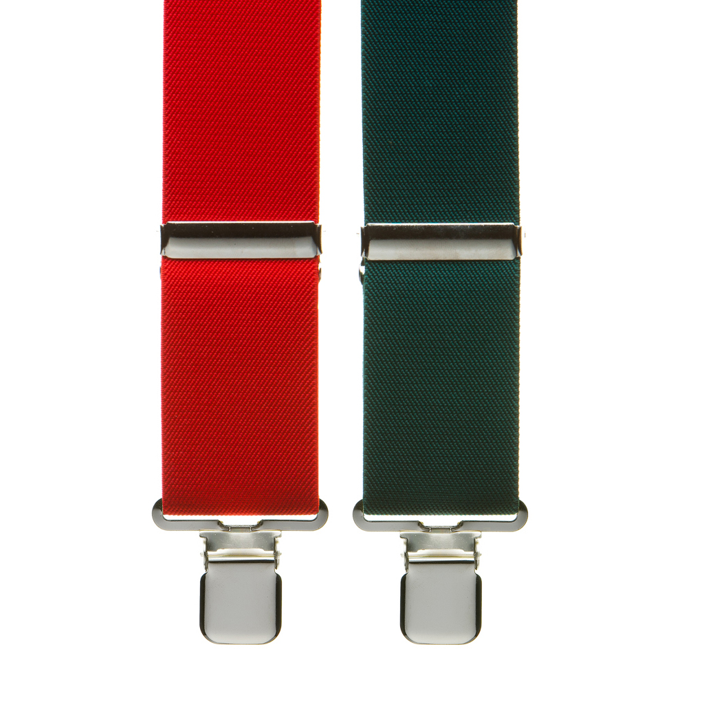Red & Green Suspenders - Front View