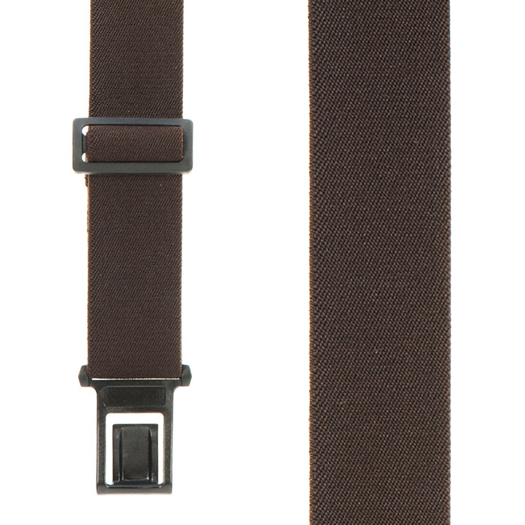 Brown Suspenders - 1.5 Inch Wide Belt Clip
