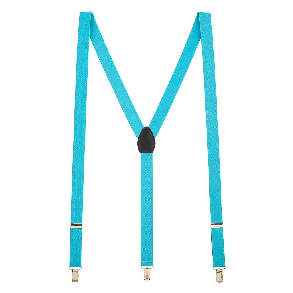 Turquoise Suspenders - 1 Inch Wide (Y-Back) - Full View