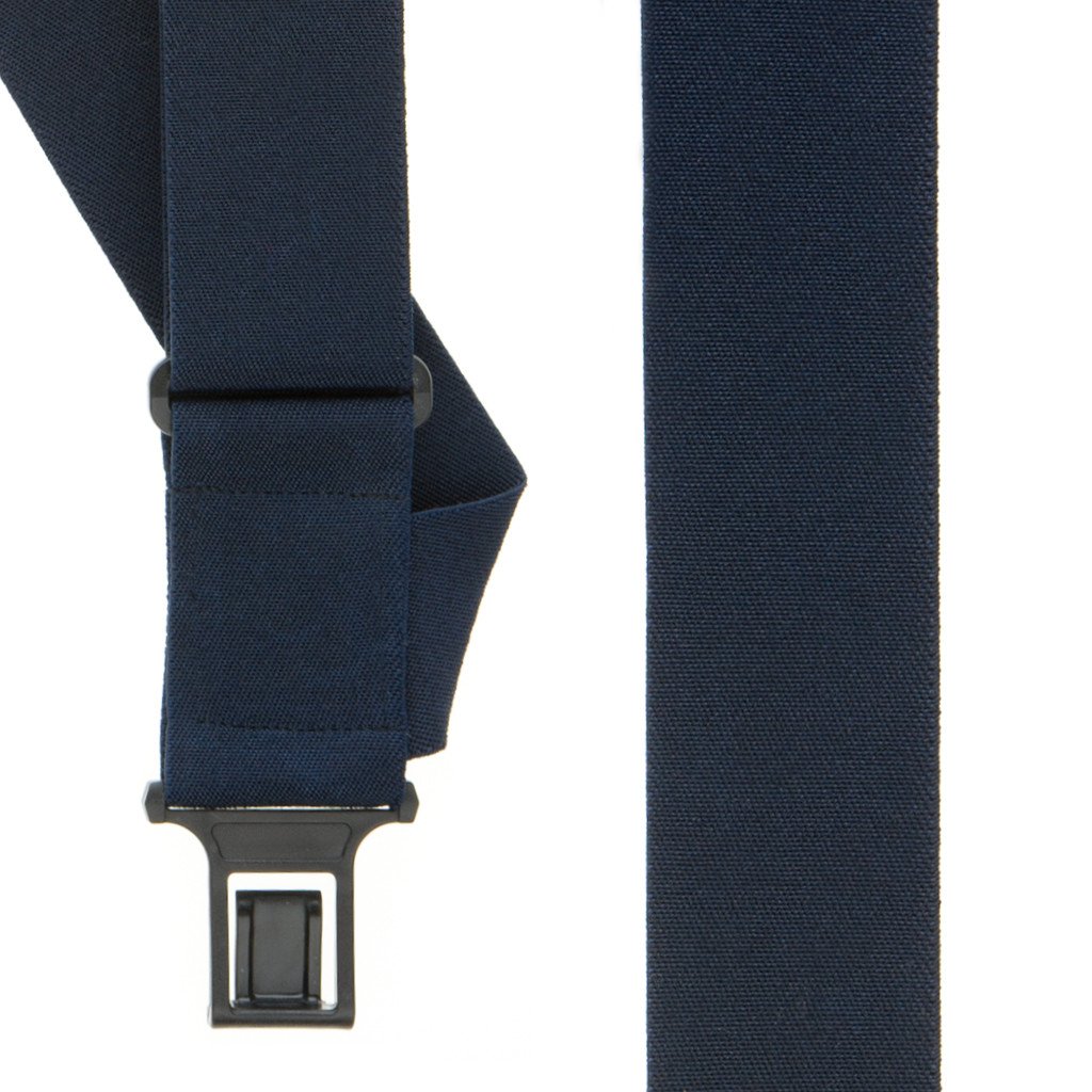 Navy Blue Side Clip Suspenders - Belt Clip