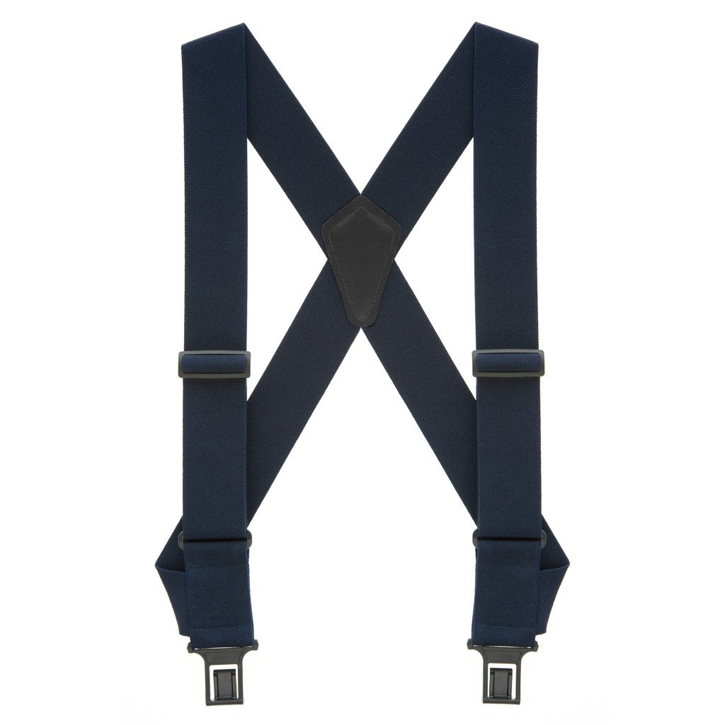 Navy Blue Side Clip Suspenders - Belt Clip