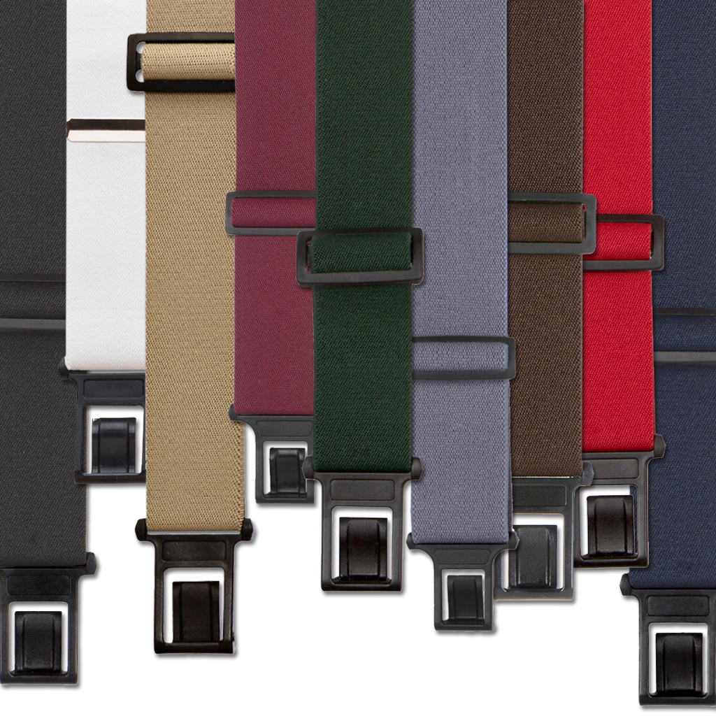 1.5 Inch Wide Perry Belt Clip Suspenders - All Colors