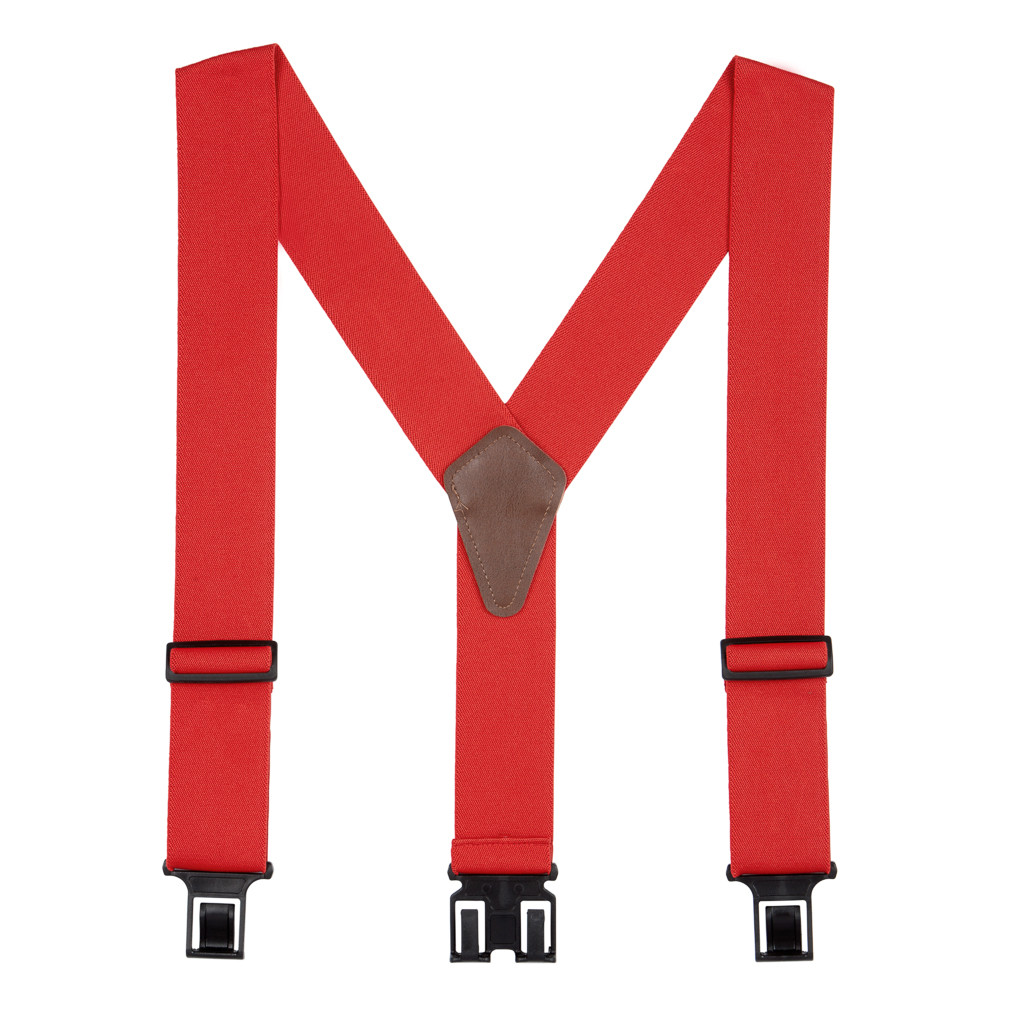 Perry Suspenders - Full View - Red 2-Inch Wide Elastic