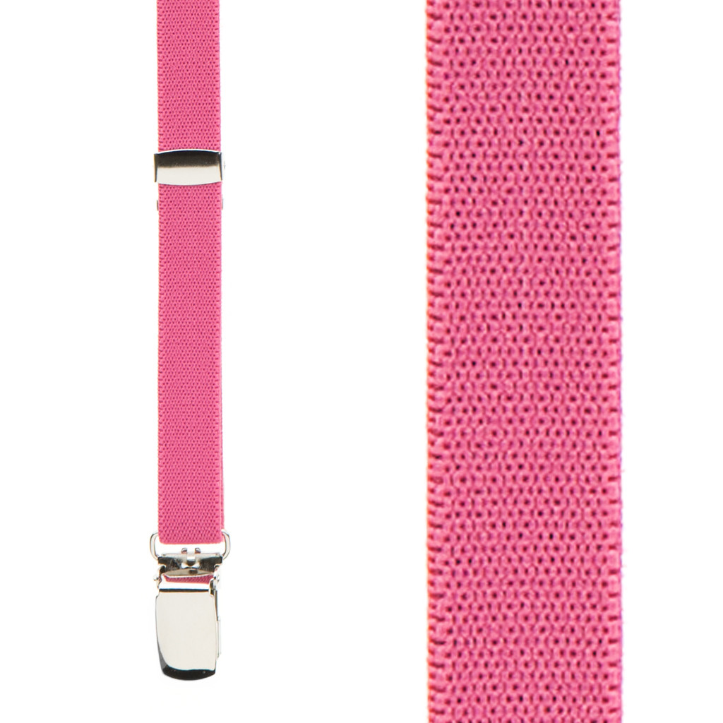 Skinny Suspenders in Dark Pink - Front View