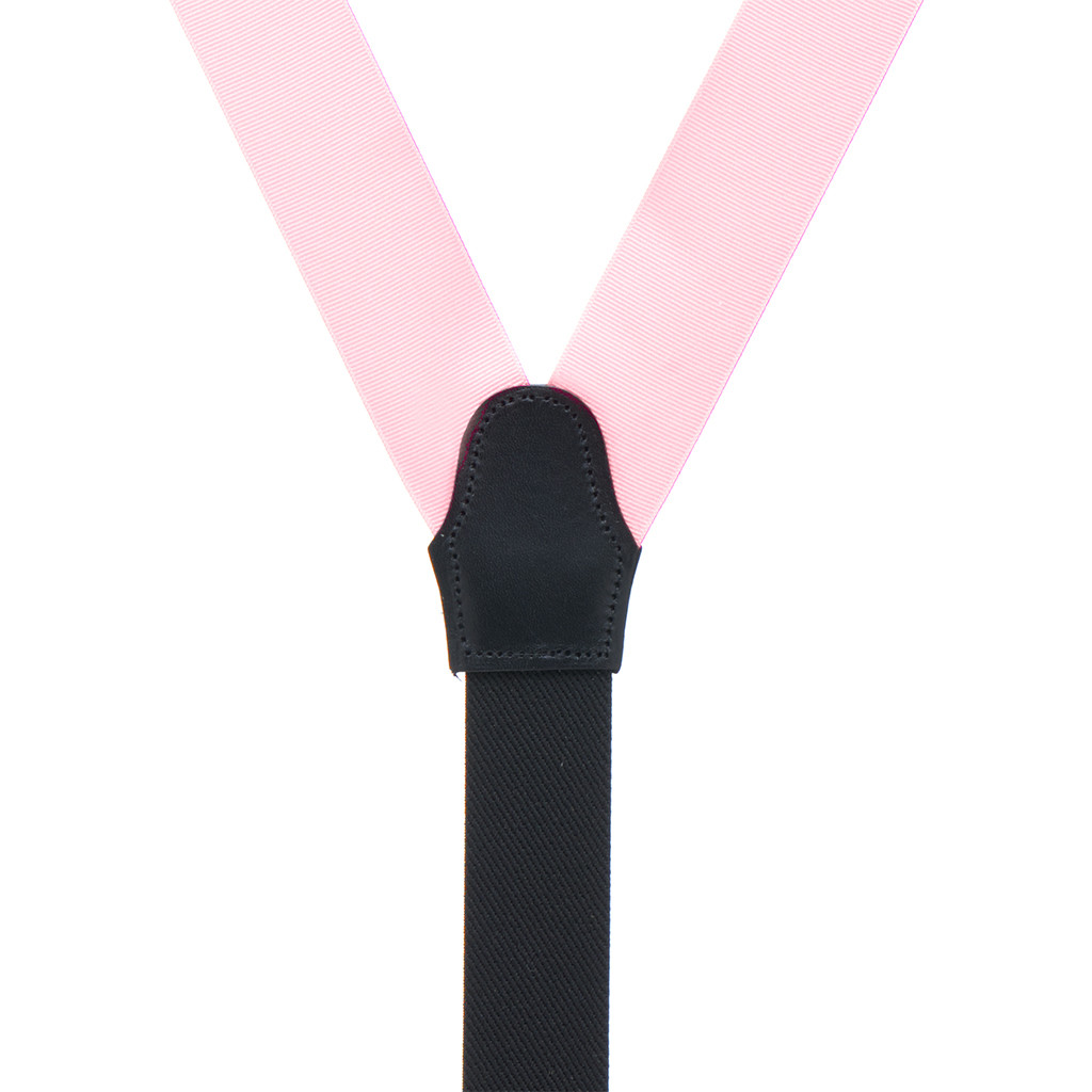 Grosgrain Button Suspenders - Light Pink Rear View