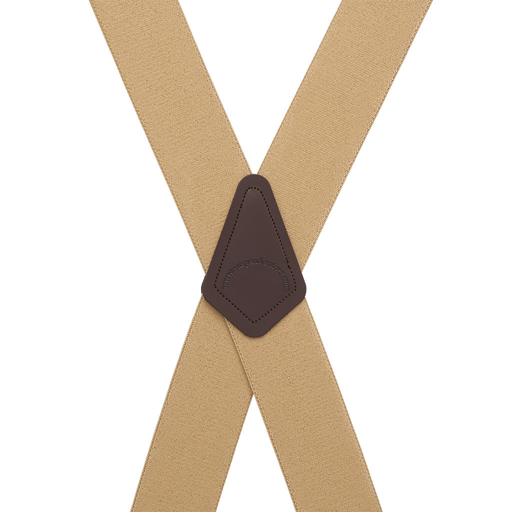 Logger Clip Suspenders - 2 Inch Wide TAN - Rear View