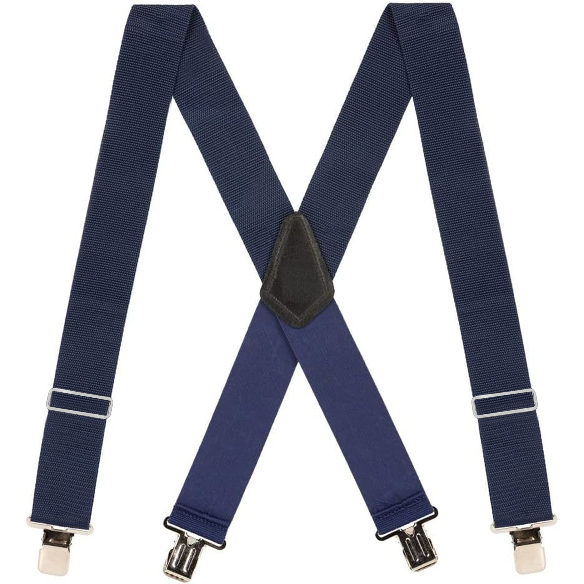 Heavy Duty Non-Stretch Work Suspenders - NAVY BLUE