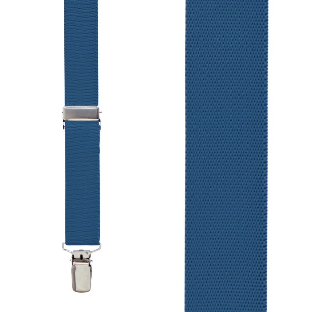 1 Inch Wide Clip X-Back Suspenders in Dark Teal - Front View