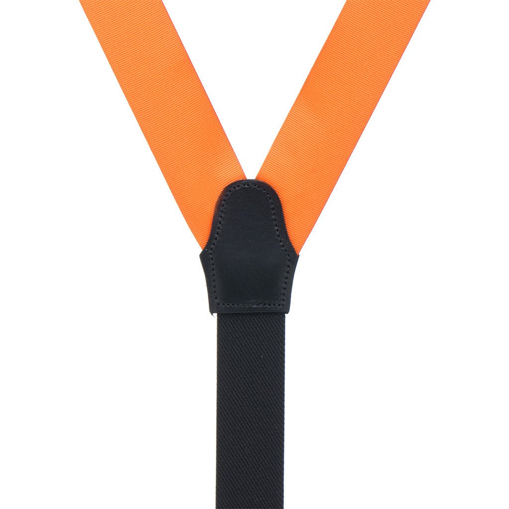 Grosgrain Button Suspenders - Orange Rear View