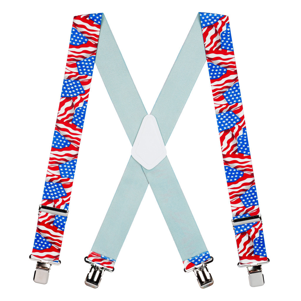 American Flag Suspenders - Full View