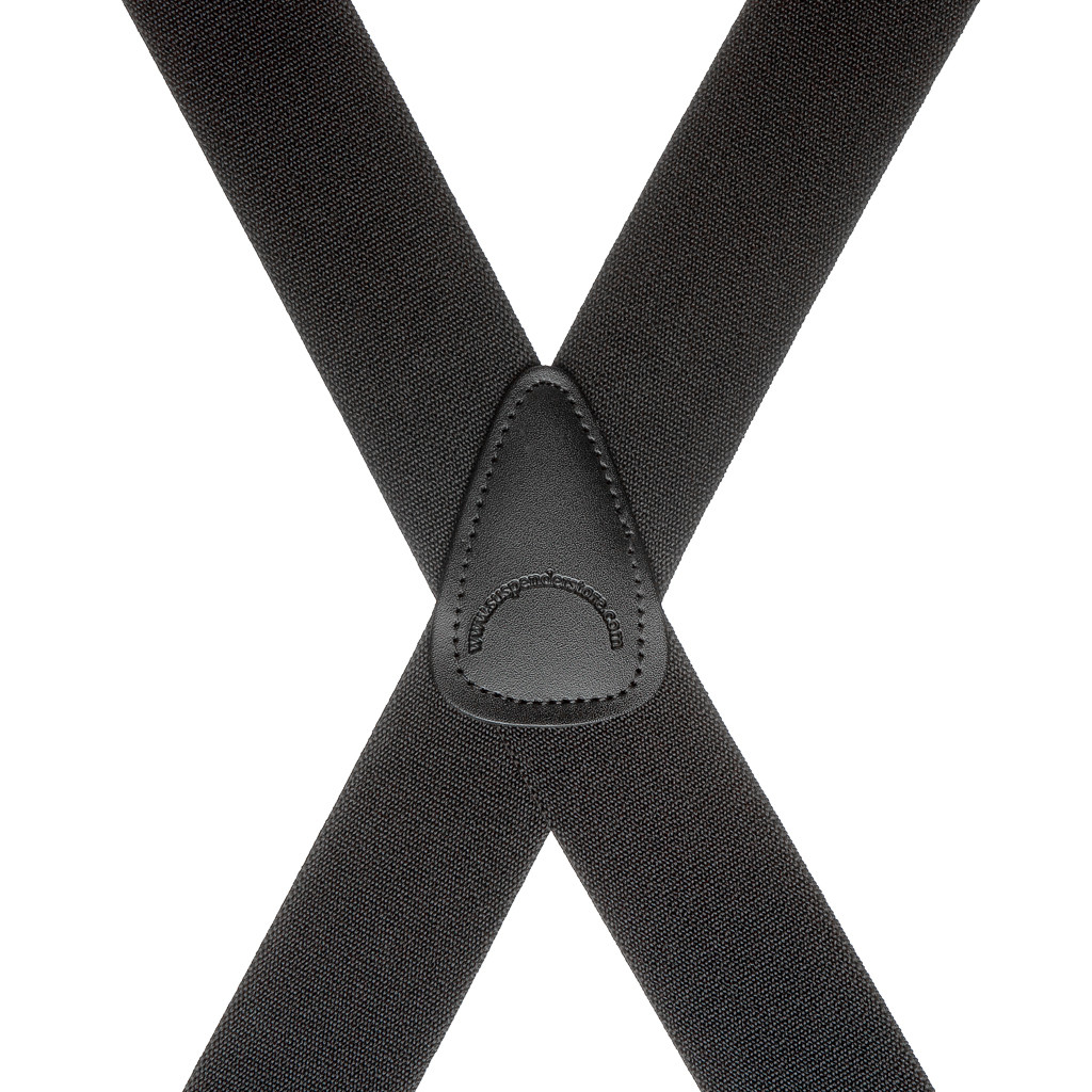 Brass Clip Suspenders in Black - Rear View