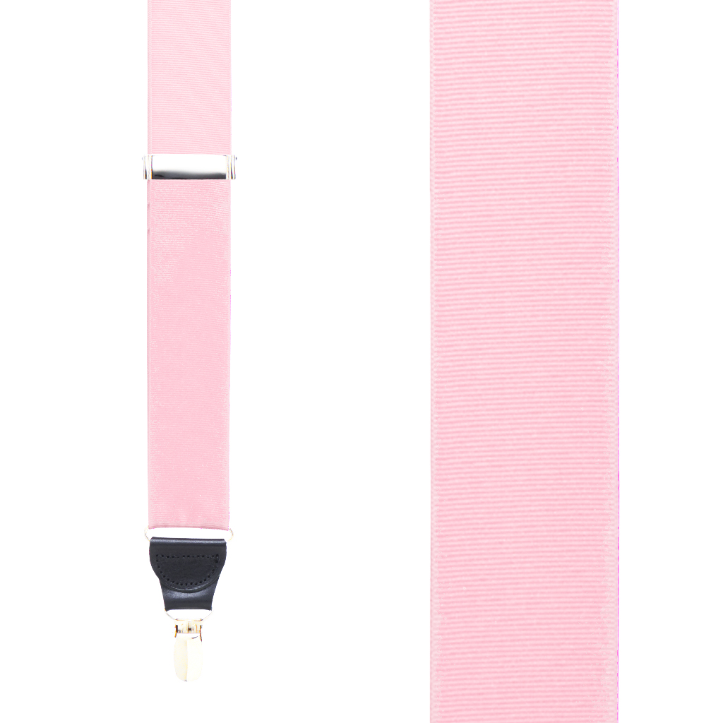 Grosgrain Clip Suspenders - Light Pink Front View