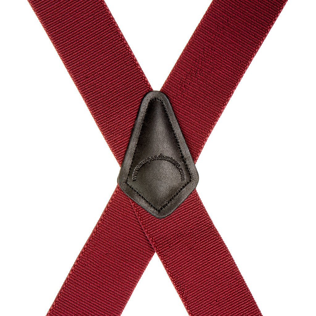 Classic Suspenders in Burgundy - Rear View