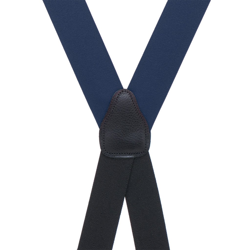 Grosgrain Clip Suspenders - Dark Navy Rear View