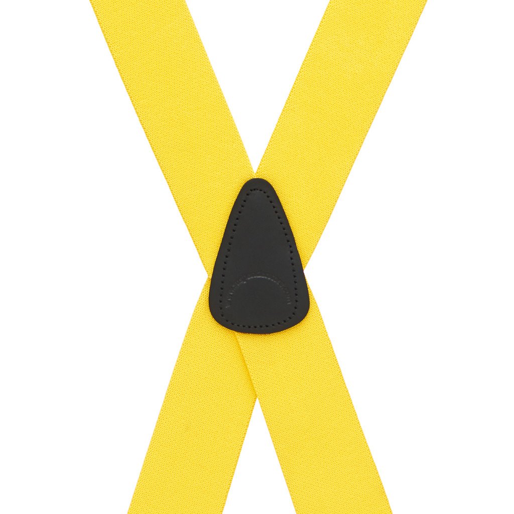 Rear View - 1.5 Inch Wide Clip Suspenders - YELLOW